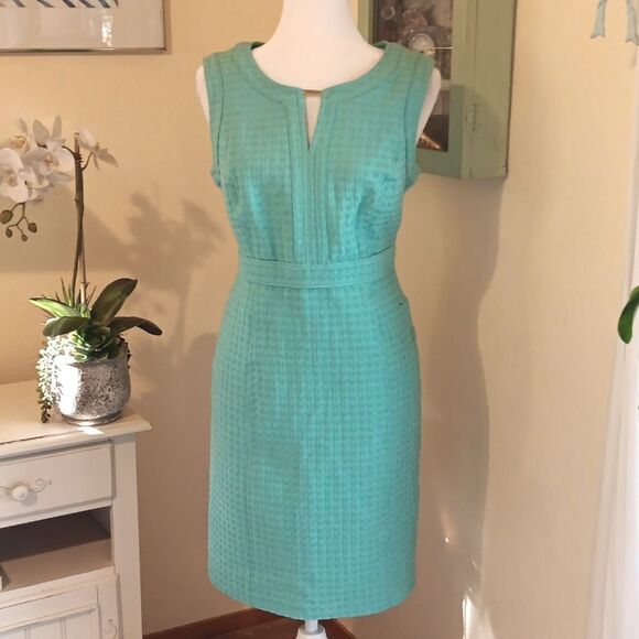 NEW. Liz Claiborne Aqua Textured Sheath Dress. Classic. Career. - Picture 1 of 13